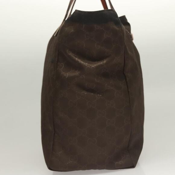 GUCCI GG Canvas Tote Bag Brown Gold - Picture 6 of 16